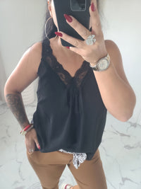 Débardeurs en dentelle LISE noir