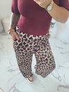 Pantalon LEOPARD bordeaux