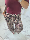 Pantalon LEOPARD bordeaux