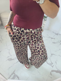 Pantalon LEOPARD bordeaux