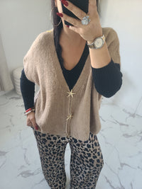 Gilet CALVIN taupe en alpaga