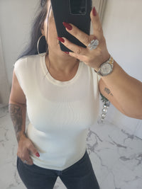 Pull léger sans manches VICTOR blanc