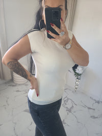 Pull léger sans manches VICTOR blanc