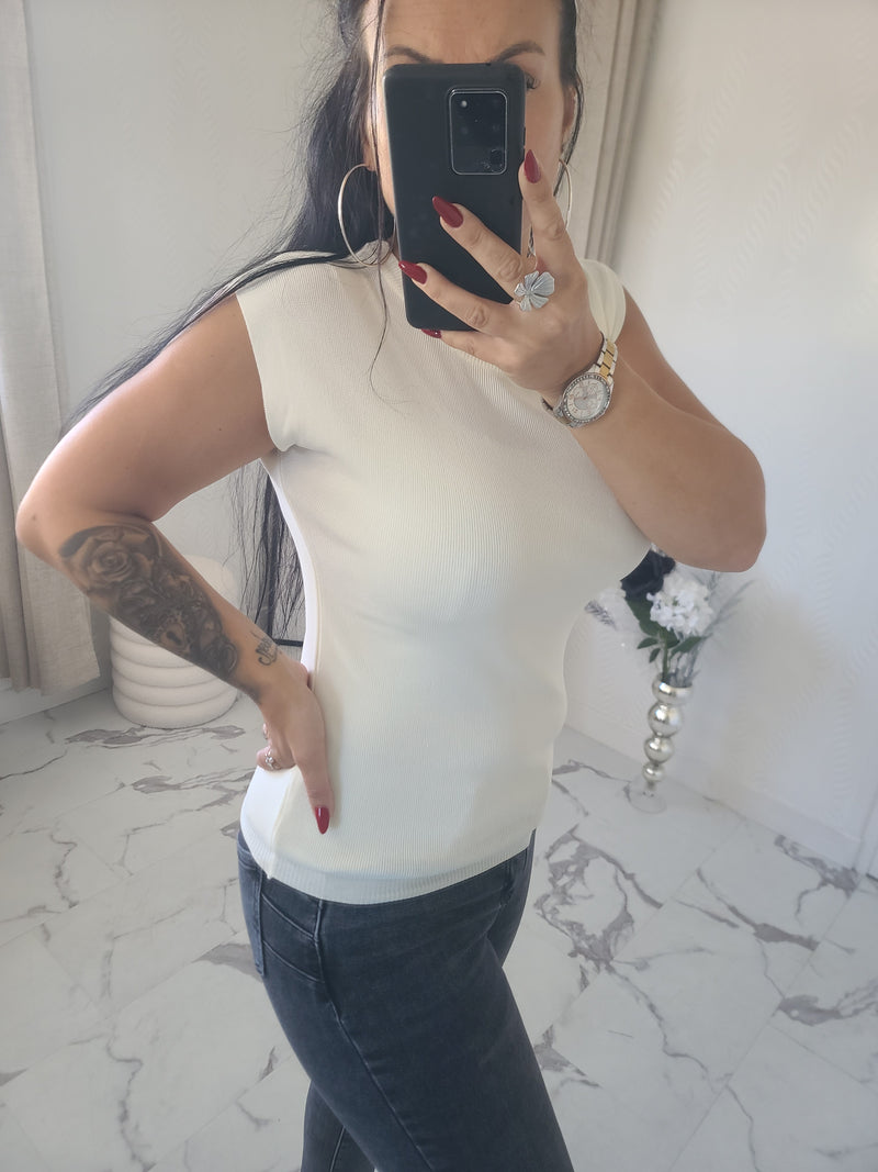 Pull léger sans manches VICTOR blanc