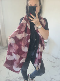 Foulard FLORAL bordeaux