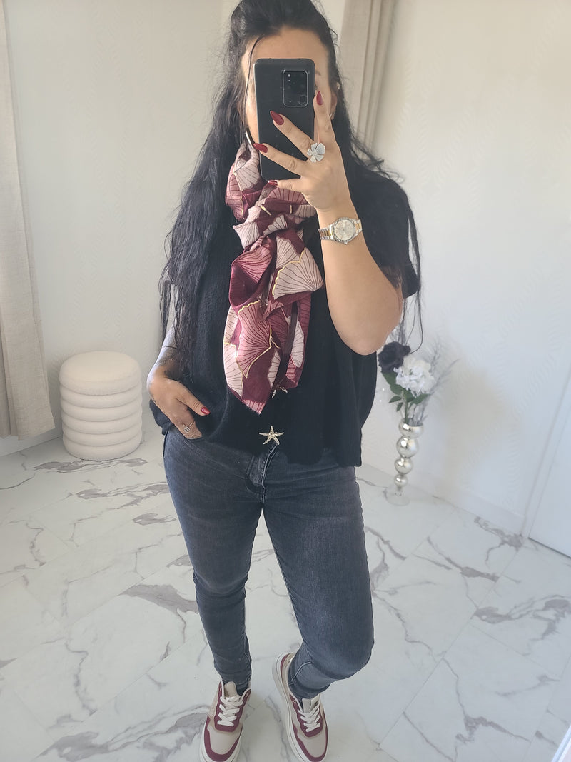 Foulard FLORAL bordeaux