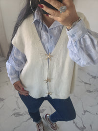 Gilet CALVIN  écru en alpaga