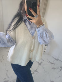 Gilet CALVIN  écru en alpaga