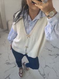 Gilet CALVIN  écru en alpaga