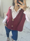 Gilet CALVIN bordeaux en alpaga