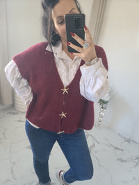 Gilet CALVIN bordeaux en alpaga