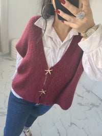 Gilet CALVIN bordeaux en alpaga