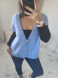 Gilet CALVIN bleu en alpaga