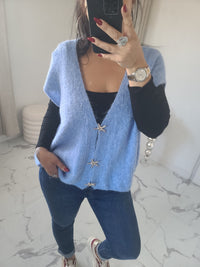 Gilet CALVIN bleu en alpaga