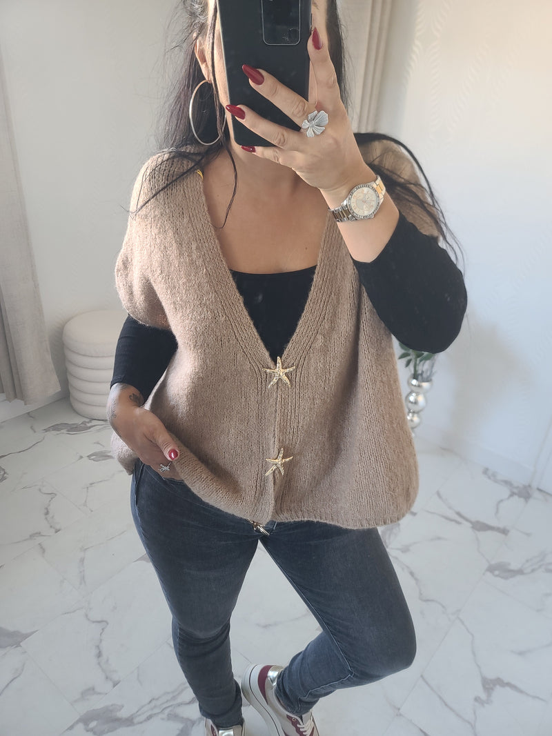 Gilet CALVIN taupe en alpaga