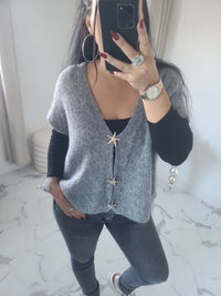 Gilet CALVIN gris en alpaga