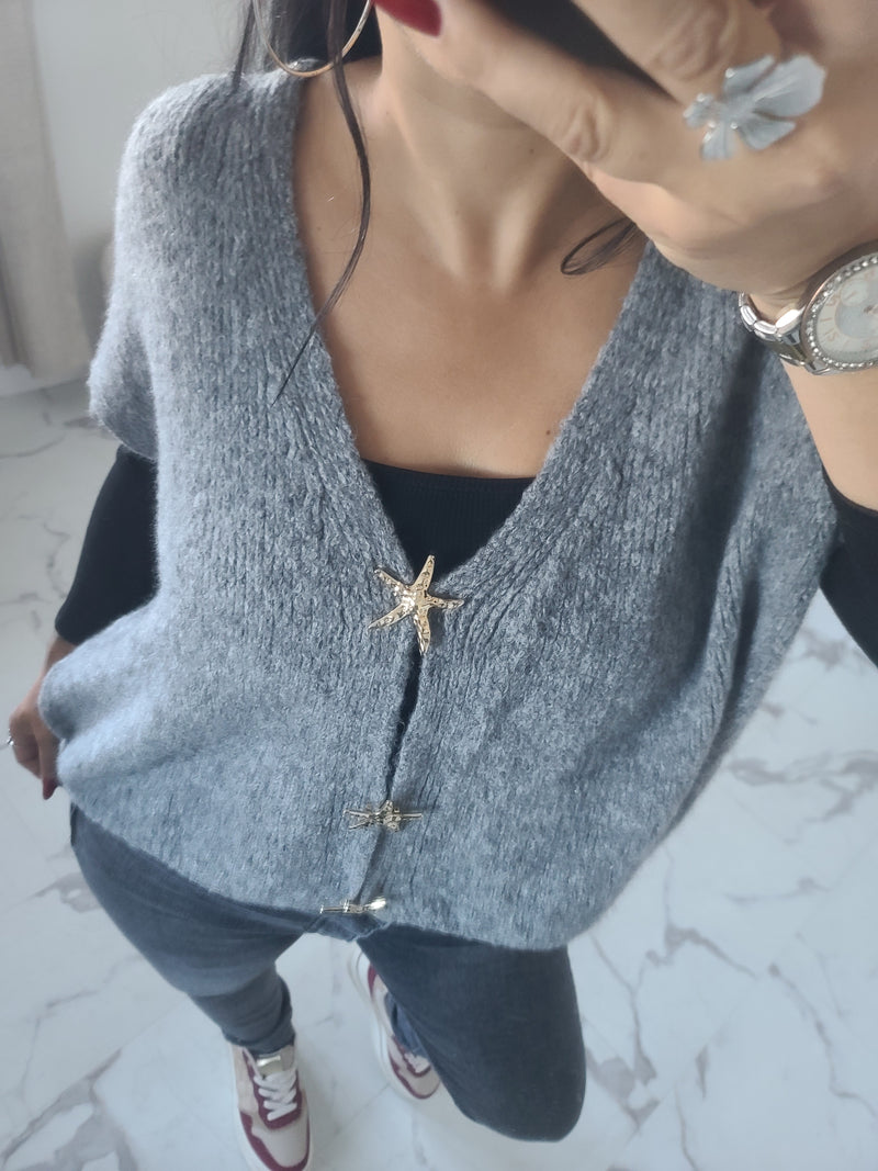 Gilet CALVIN gris en alpaga