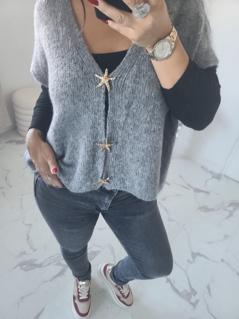 Gilet CALVIN gris en alpaga