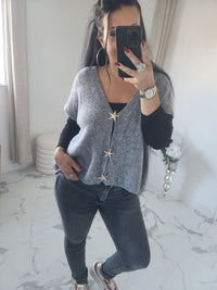 Gilet CALVIN gris en alpaga