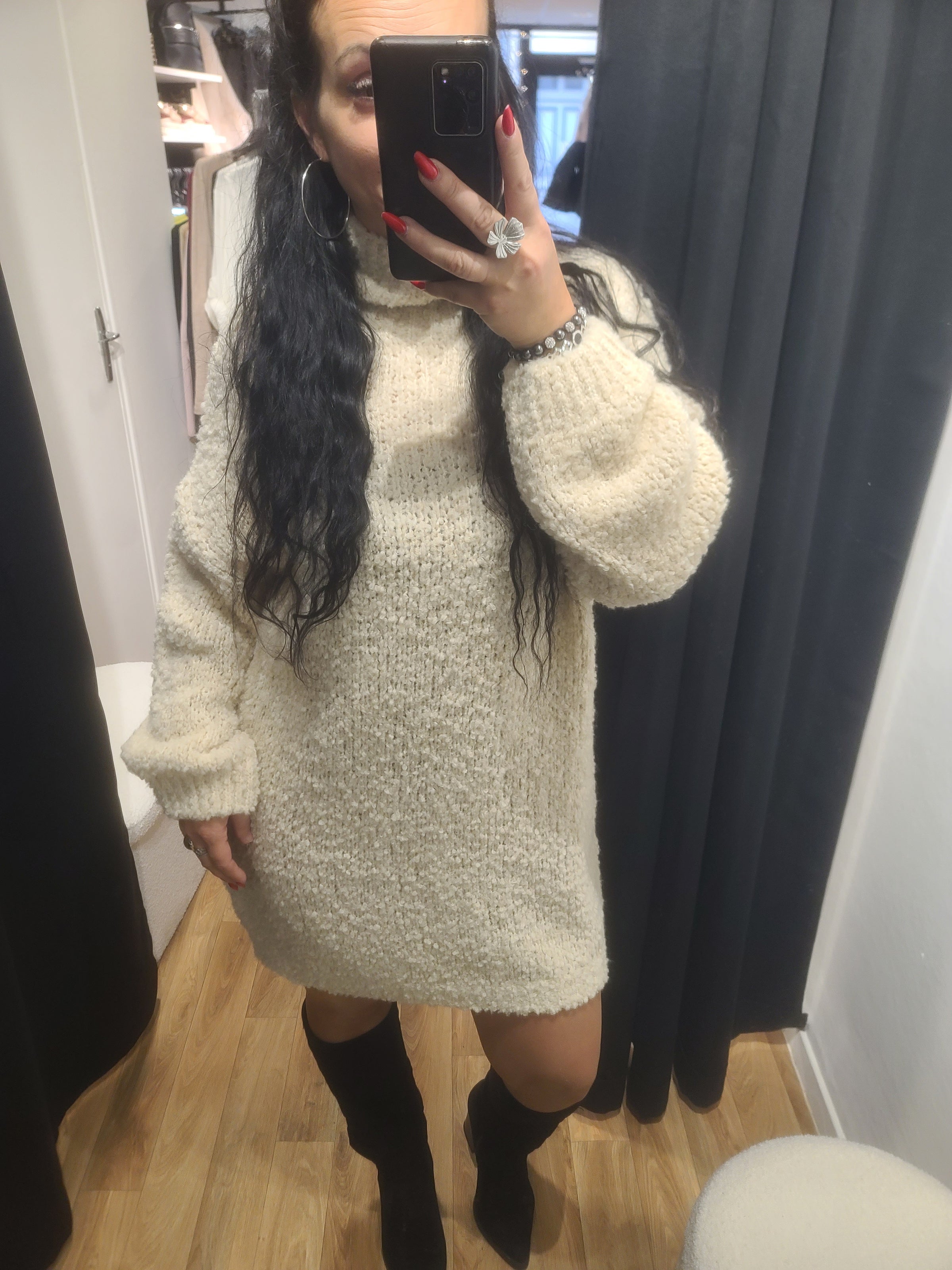 Robe pull GINA écru