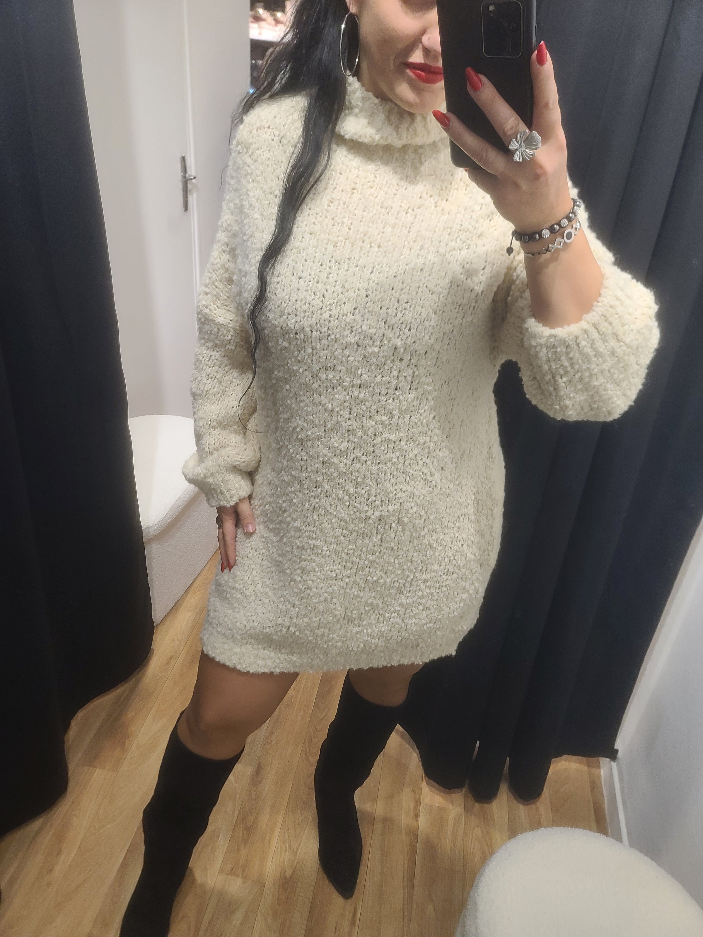 Robe pull GINA écru