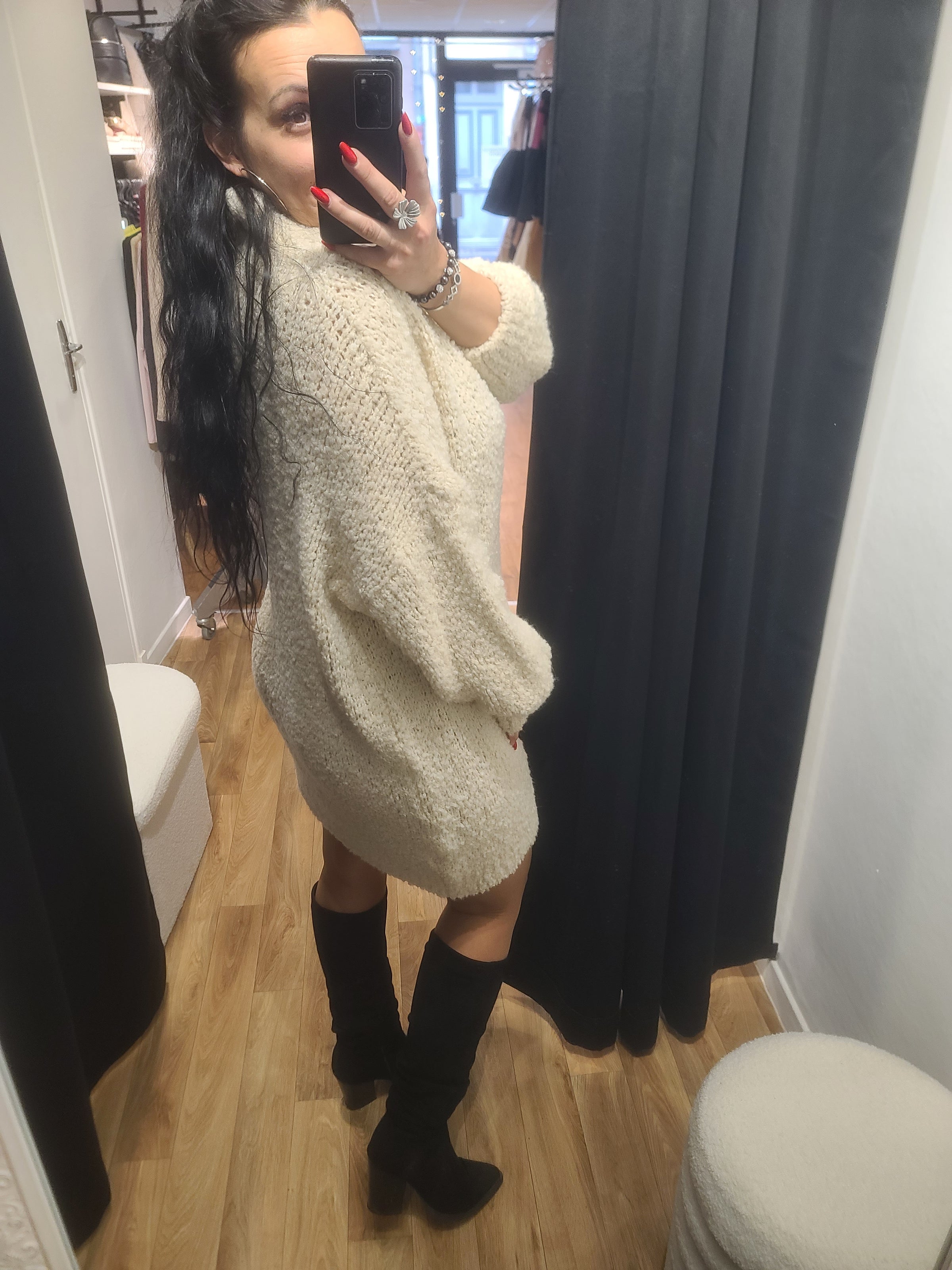 Robe pull GINA écru