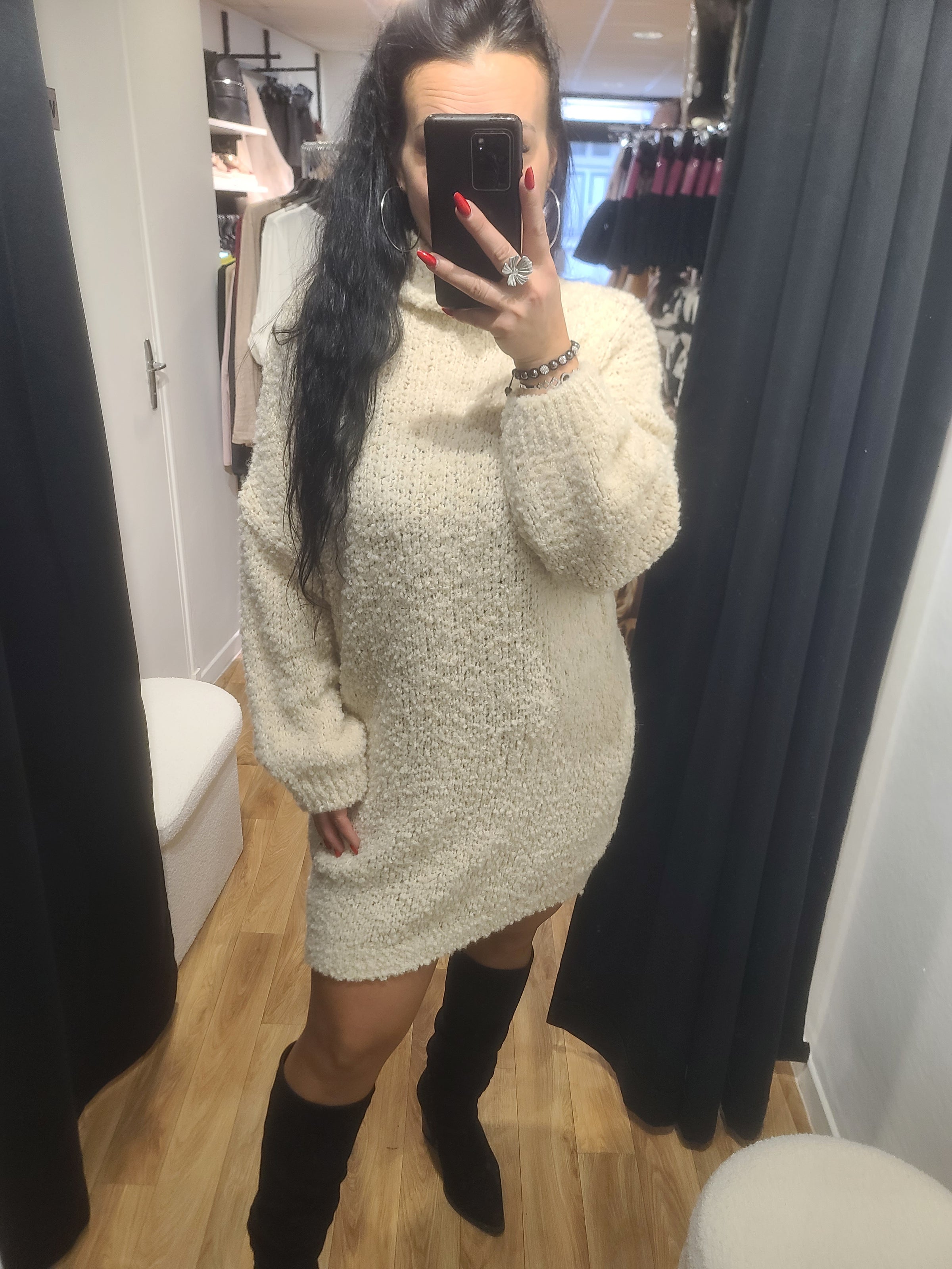Robe pull GINA écru