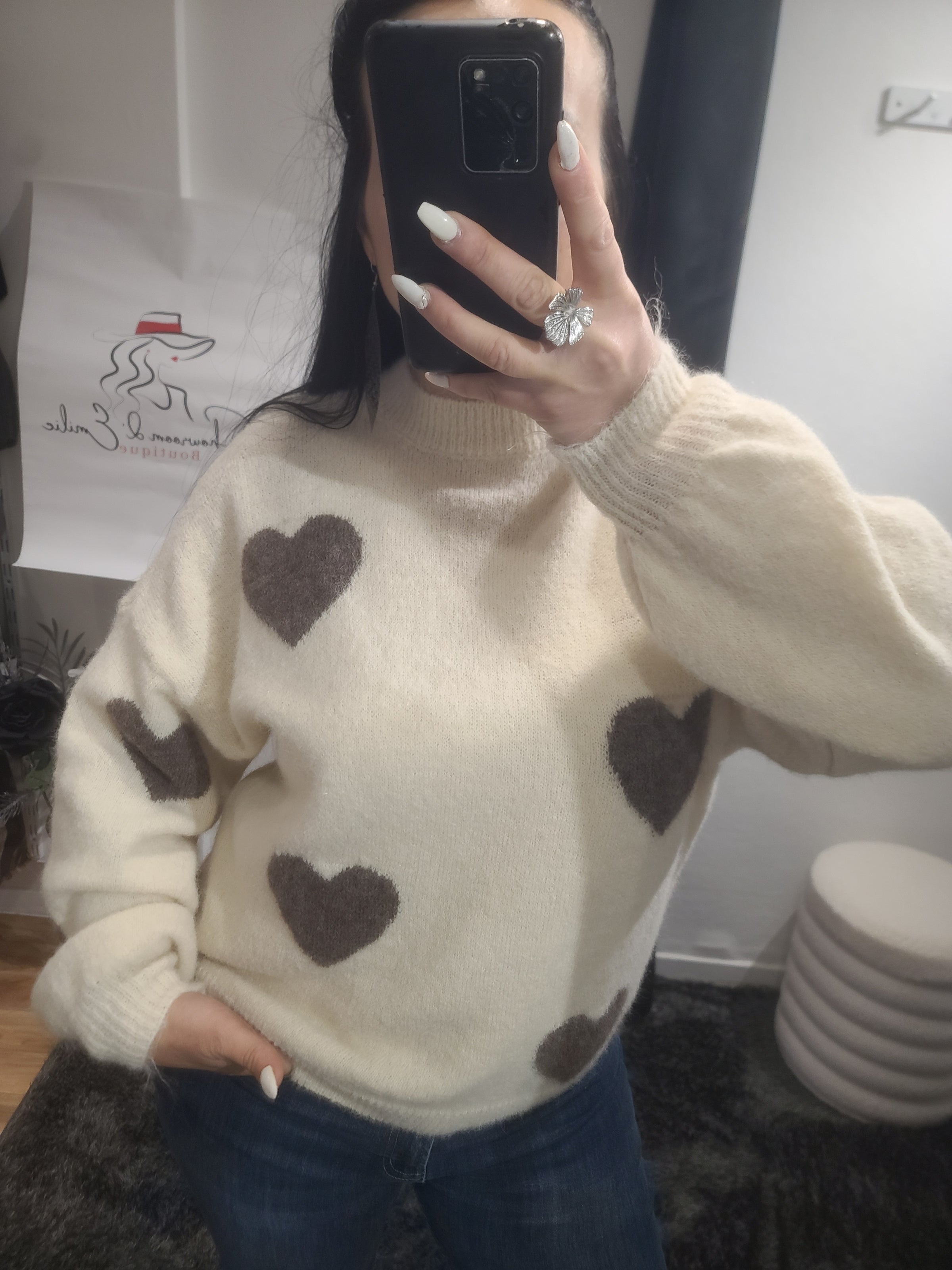 Pull LOVE beige/choco