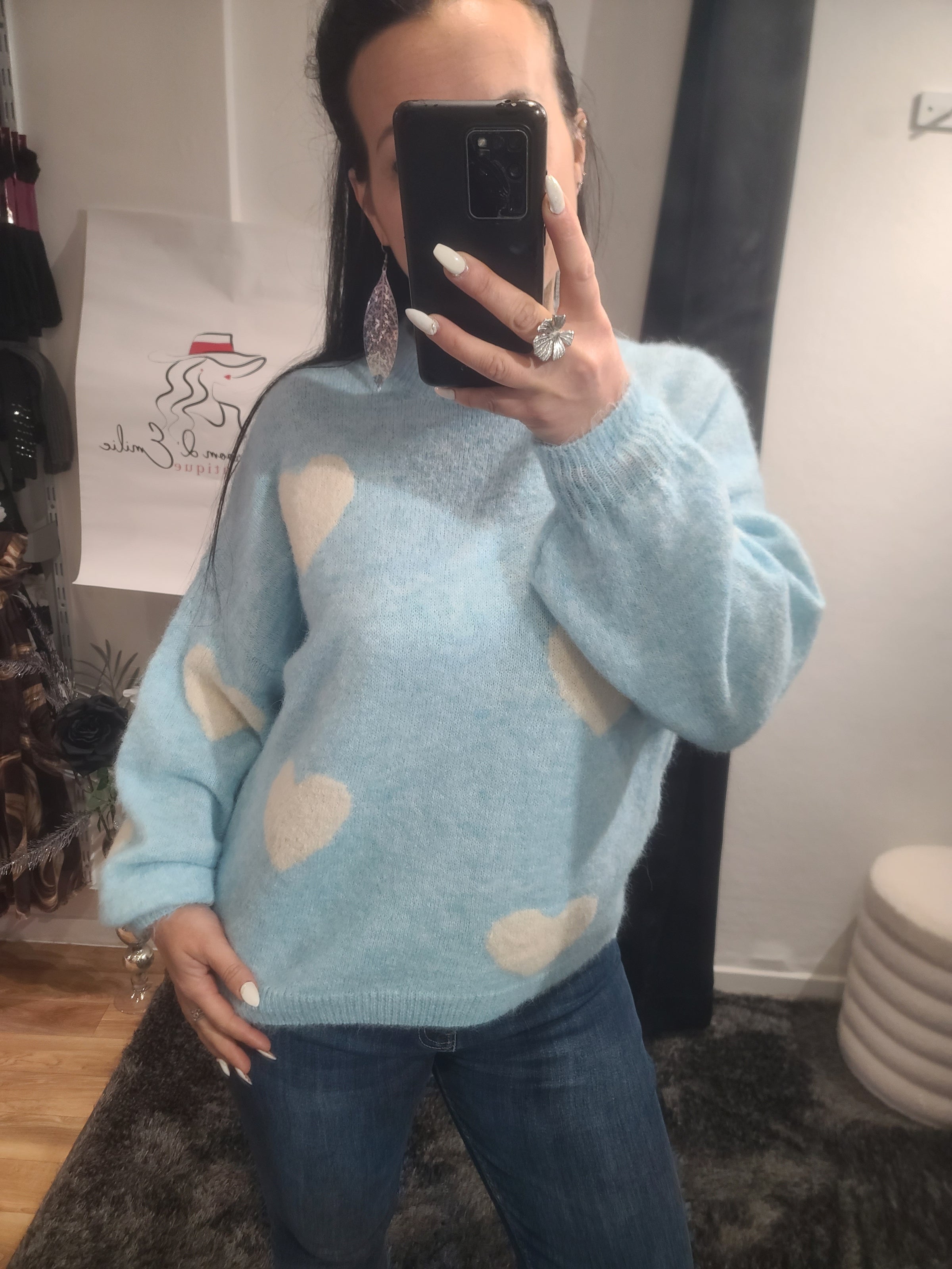 Pull LOVE bleu ciel
