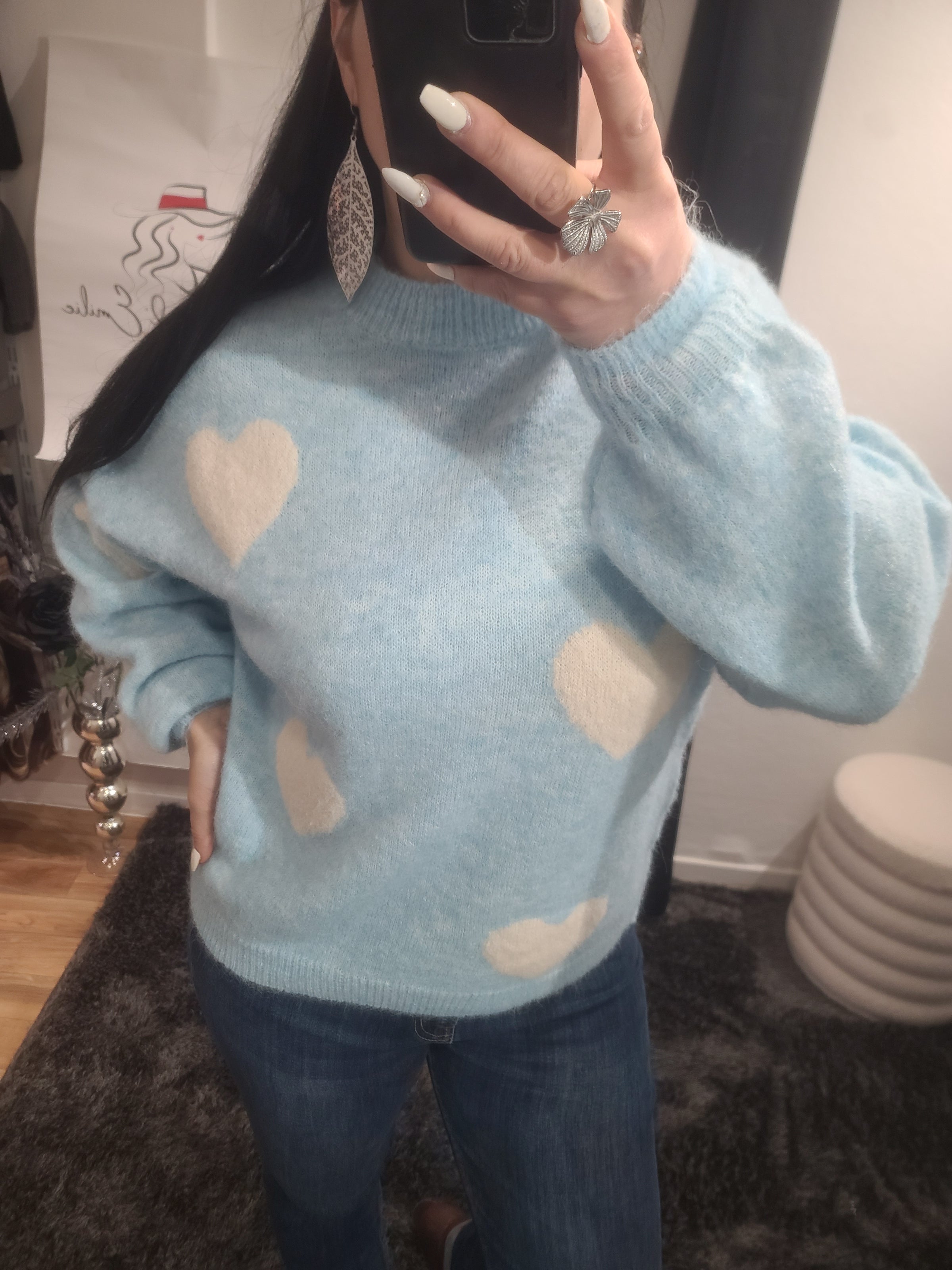 Pull LOVE bleu ciel