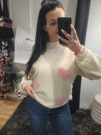 Pull LOVE beige/rose