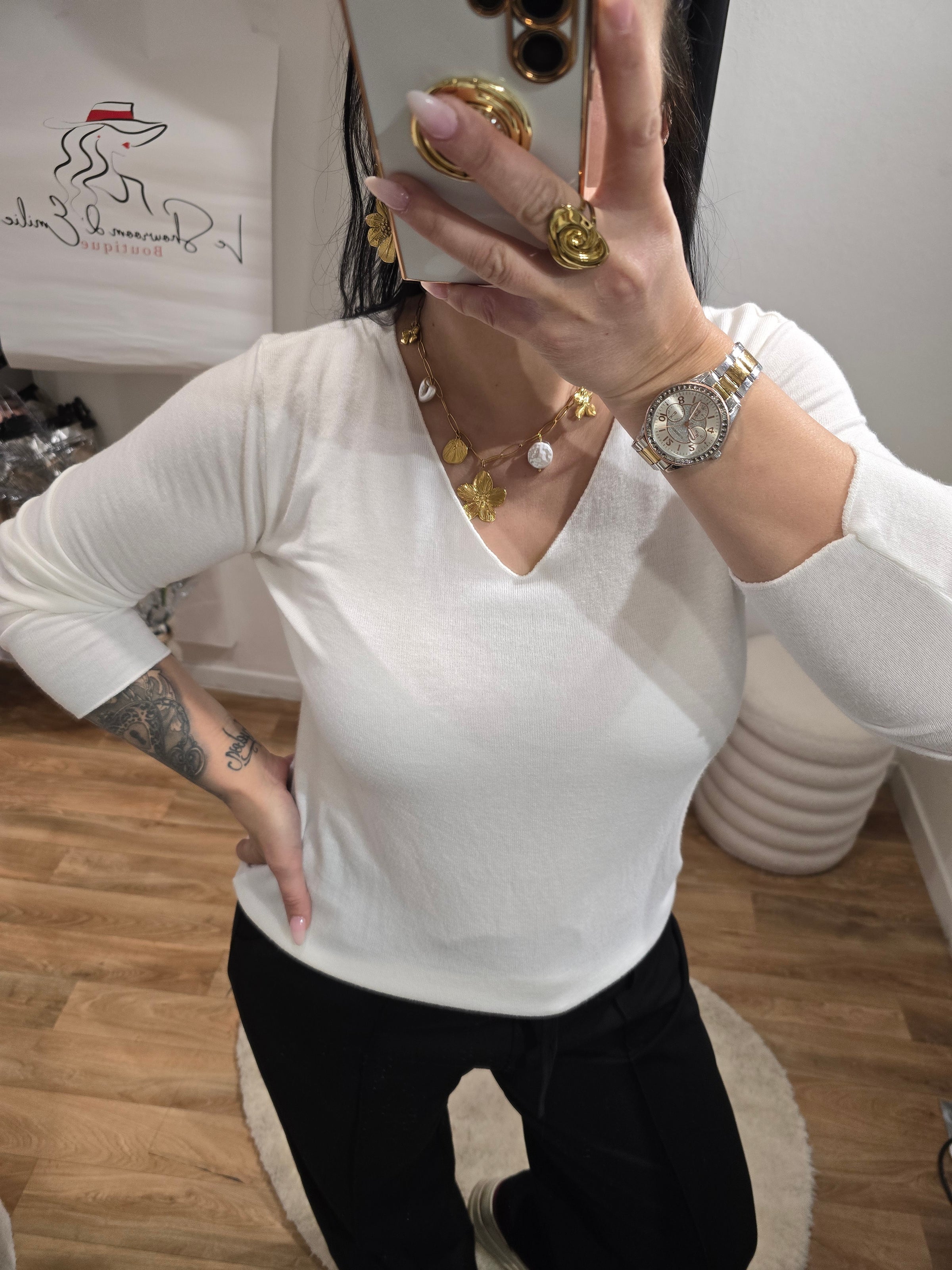 Pull léger PAM blanc