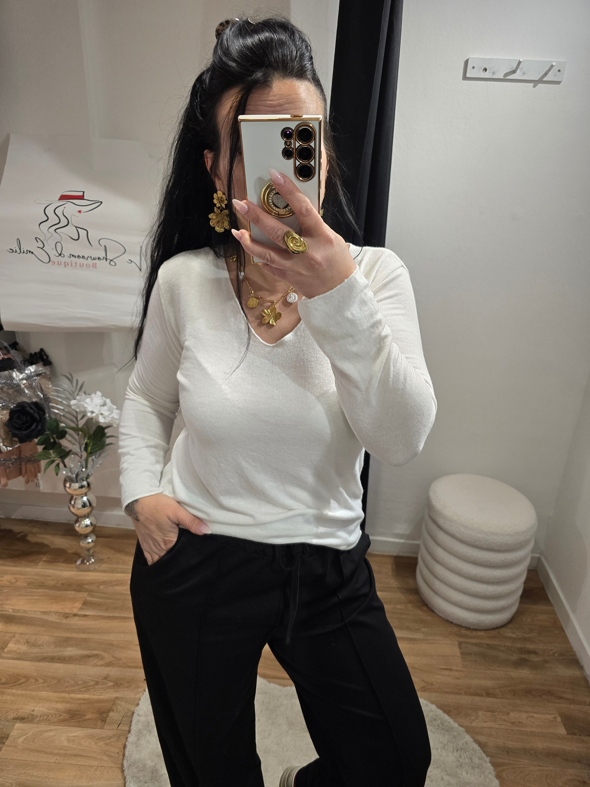 Pull léger PAM blanc