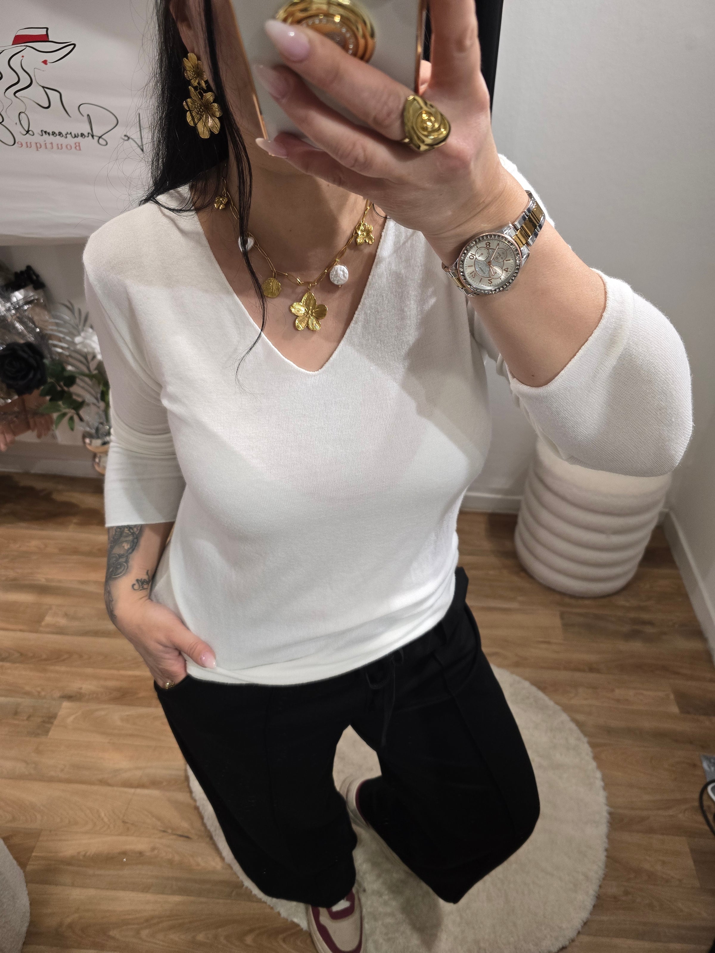 Pull léger PAM blanc