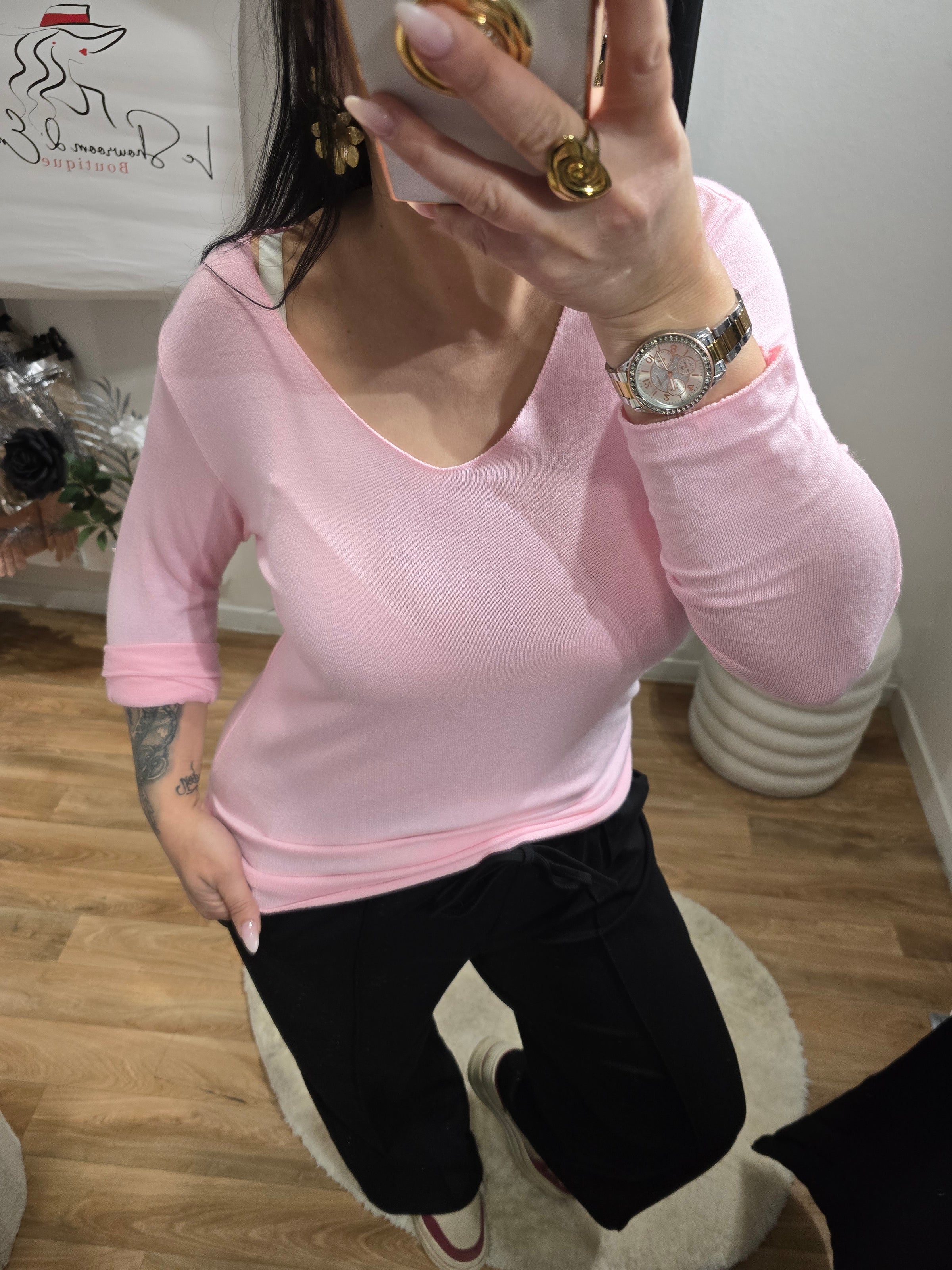 Pull léger PAM rose