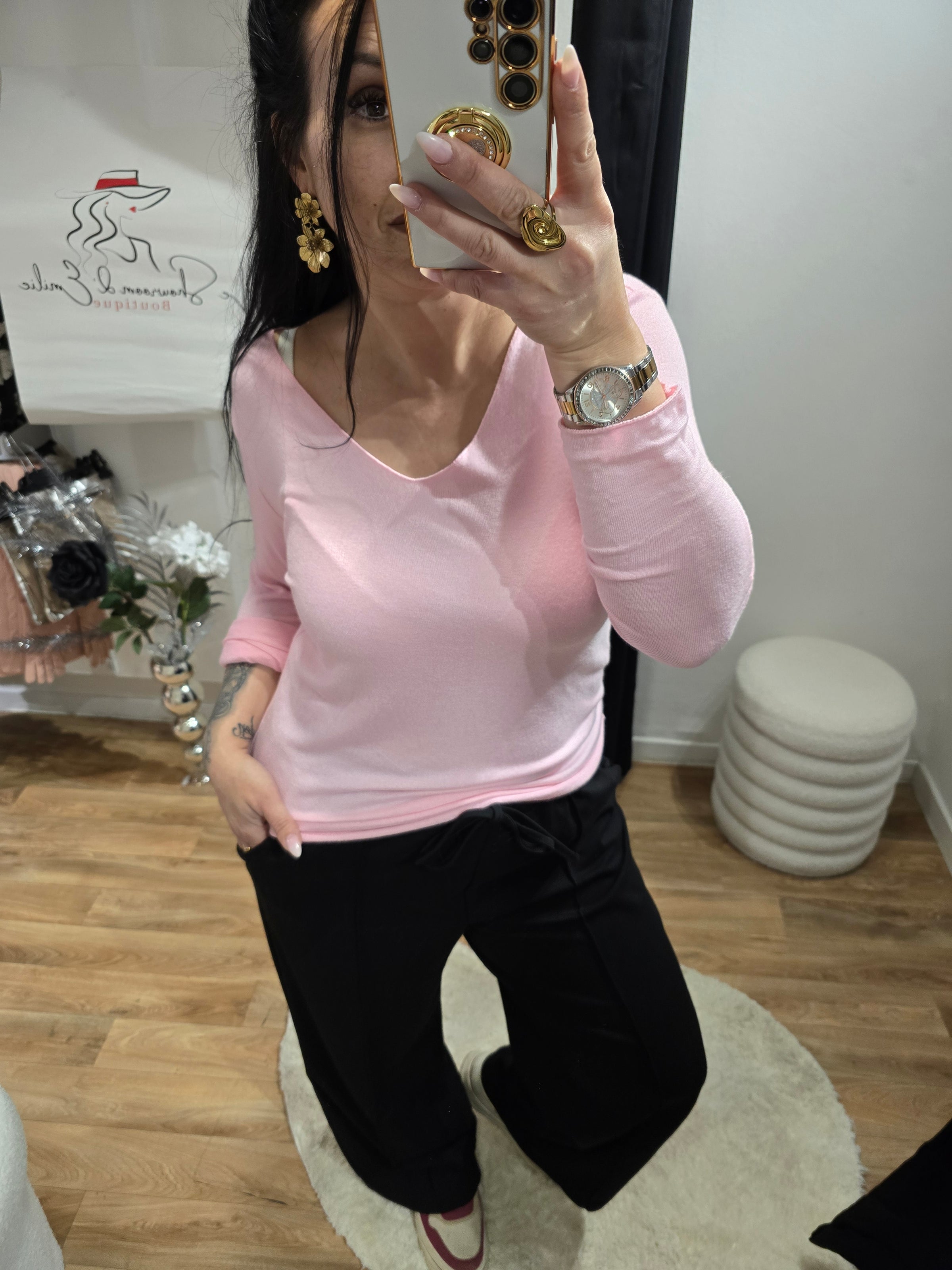 Pull léger PAM rose