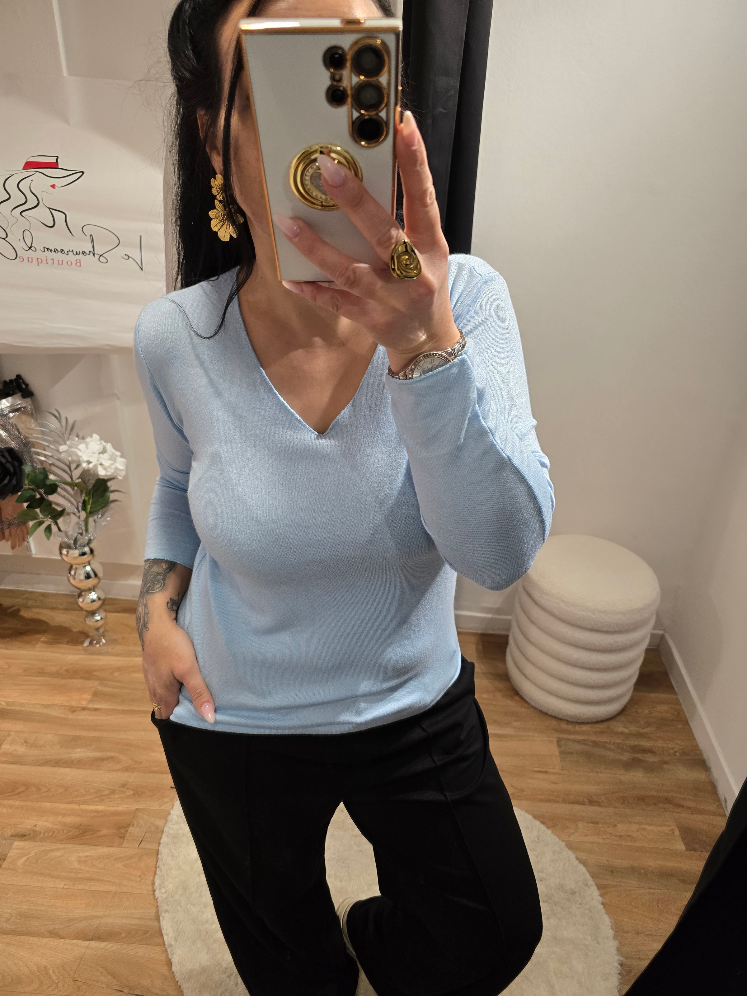 Pull léger PAM bleu ciel