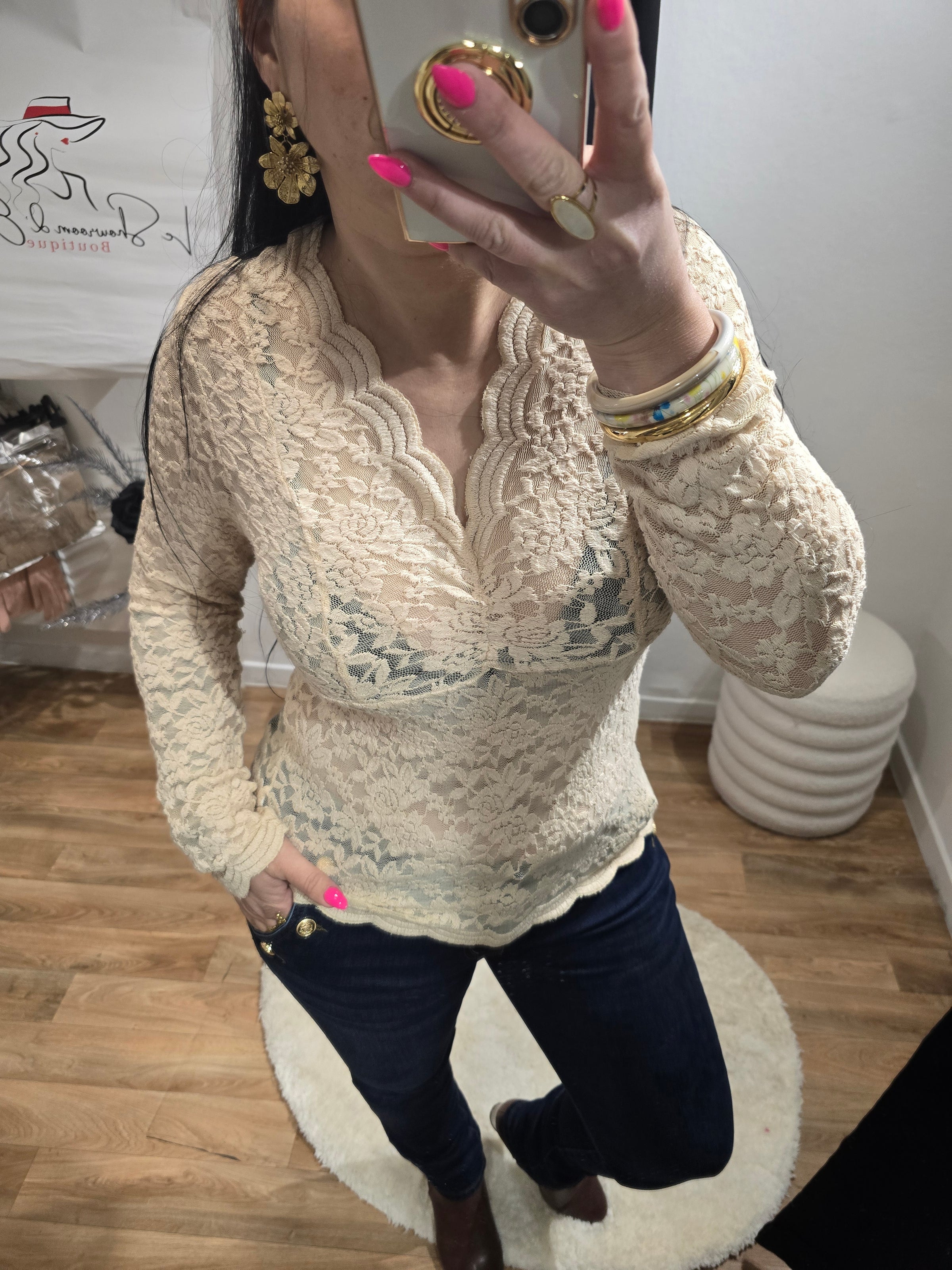 Top dentelle VICTORIA beige