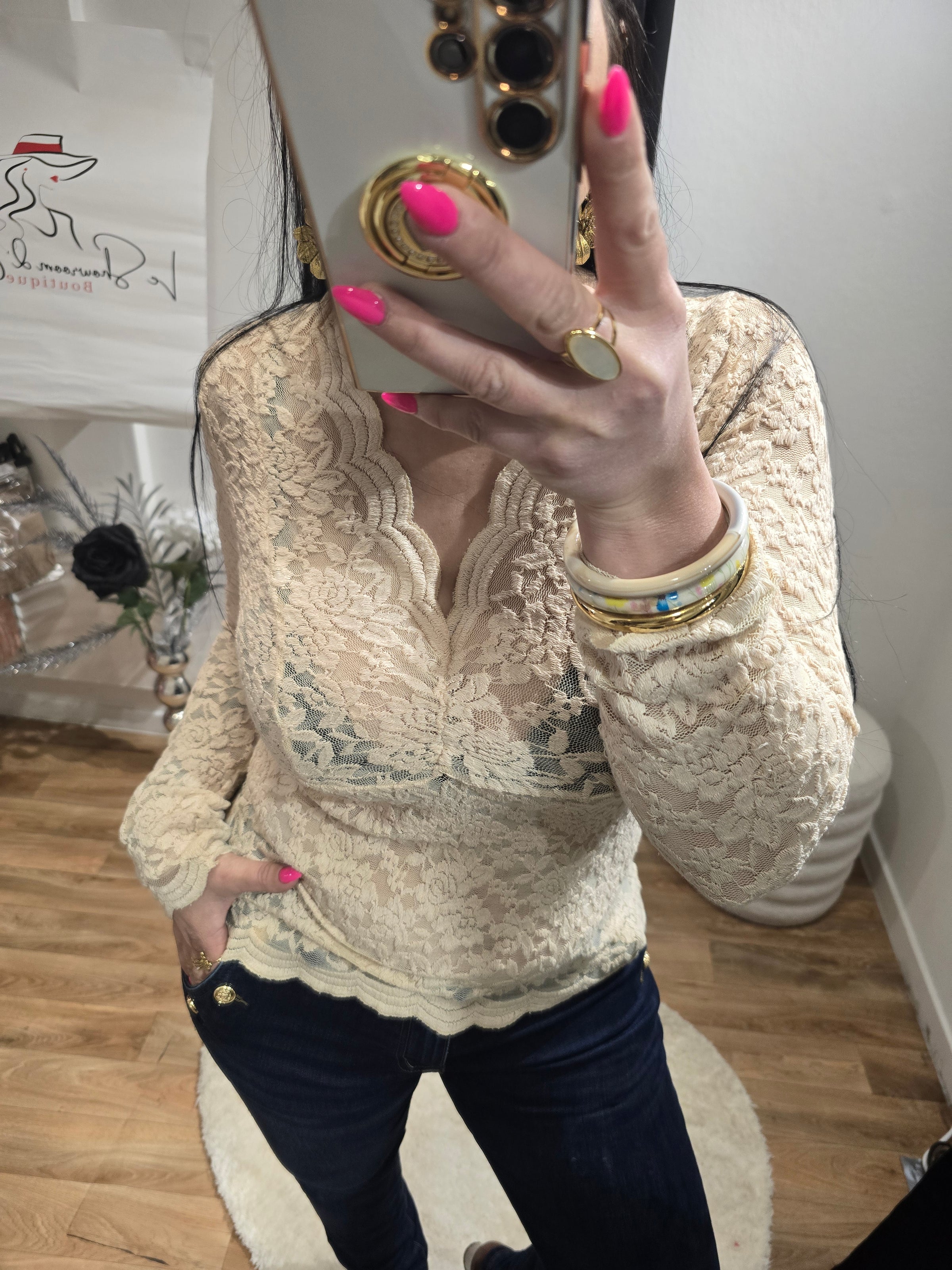 Top dentelle VICTORIA beige