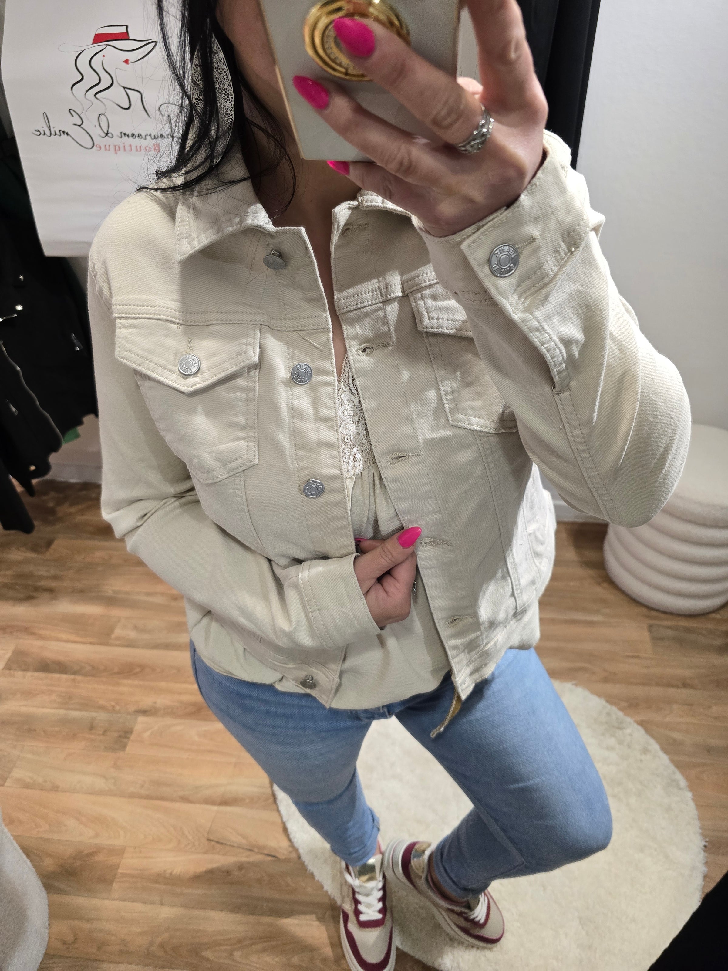 Veste en jean MYRIAM beige