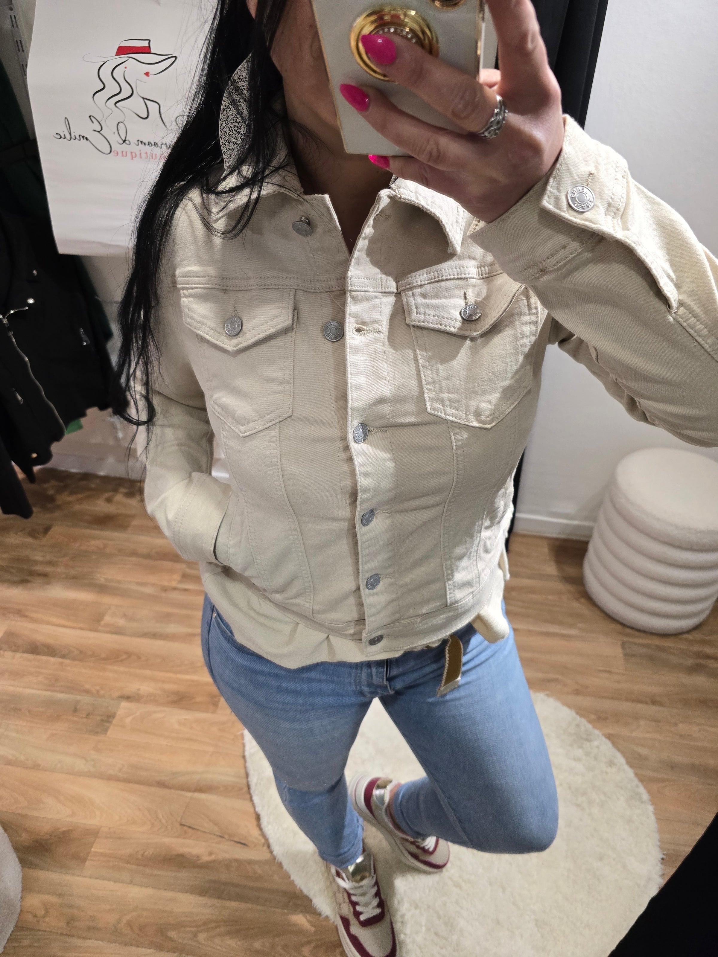 Veste en jean MYRIAM beige
