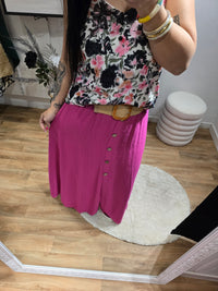 Jupe JADE fuchsia avec ceinture