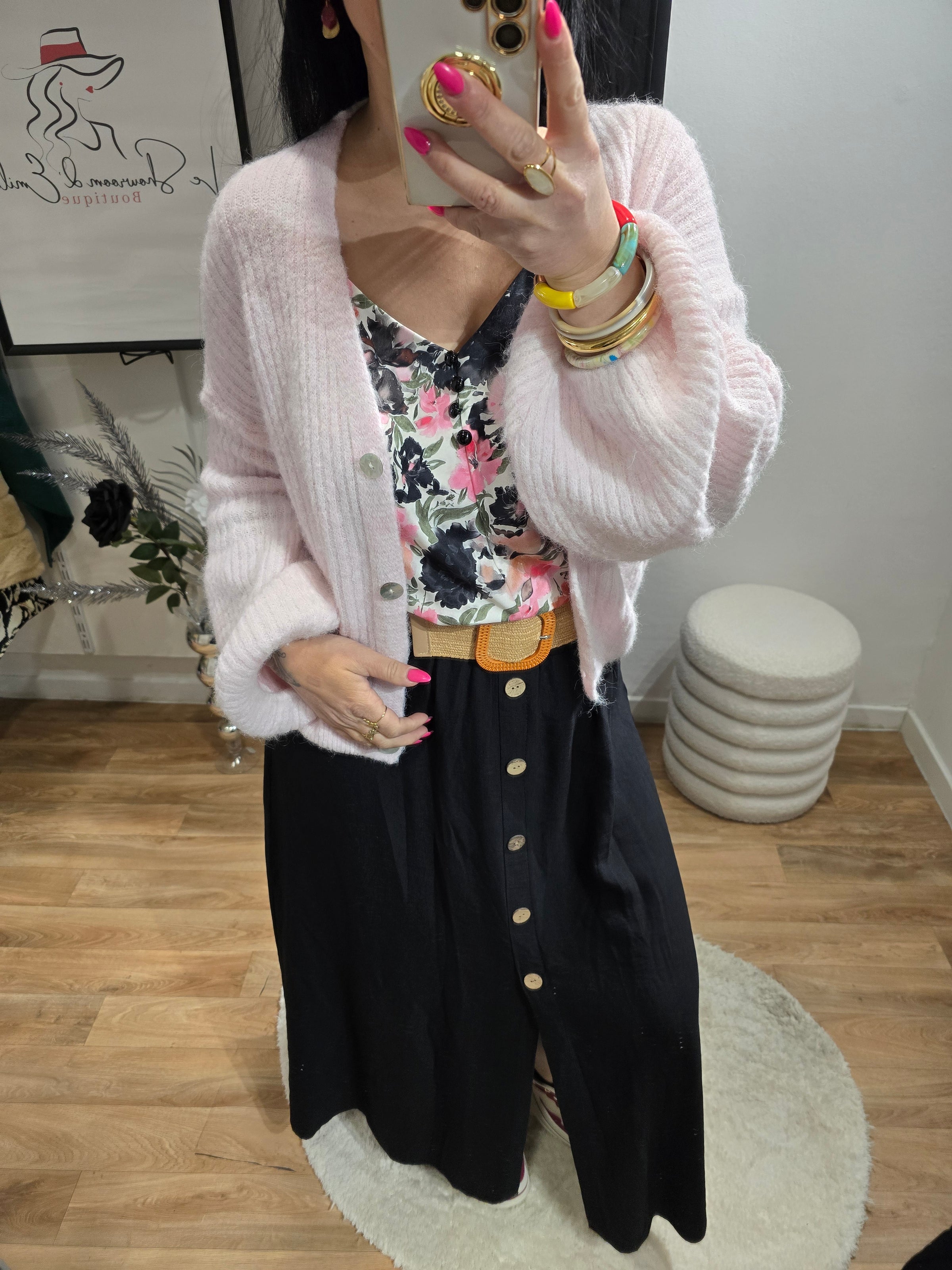 Jupe JADE noir avec ceinture