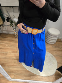 Jupe JADE bleu roi avec ceinture