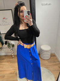 Jupe JADE bleu roi avec ceinture