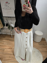 Jupe JADE beige avec ceinture