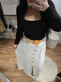 Jupe JADE beige avec ceinture