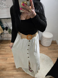 Jupe JADE beige avec ceinture