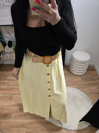Jupe JADE jaune avec ceinture