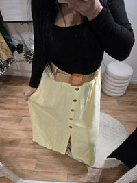 Jupe JADE jaune avec ceinture